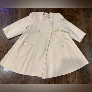 Akris Beige Off White Wool Coat Jacket Size 6 Some Flaws